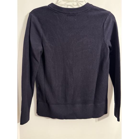 Women’s Cotton Zip-front Cardigan Sweater- Land's End -navy Sz Small - Picture 4 of 8